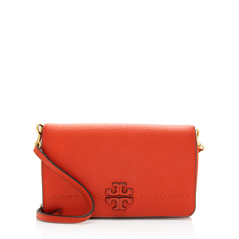 Tory Burch Leather Whipstitch Wallet on Chain (SHF-18428)