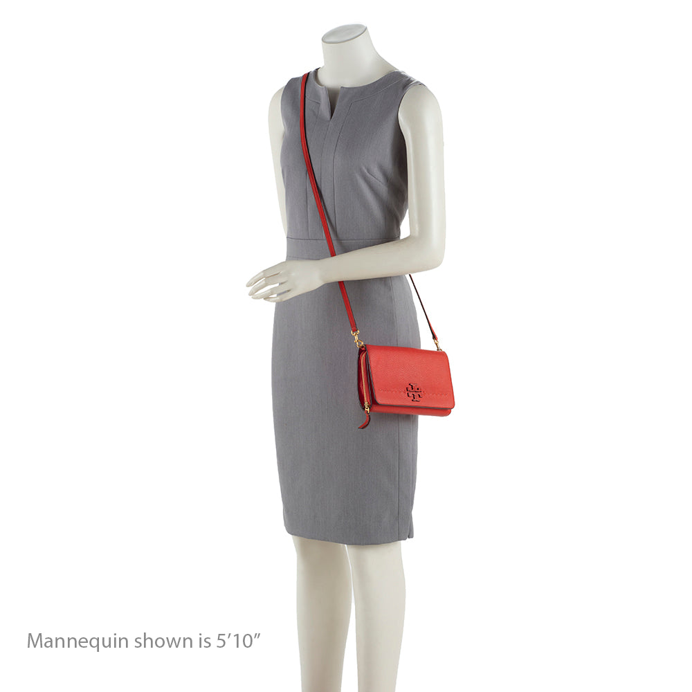 Tory Burch Leather Whipstitch Wallet on Chain (SHF-18428)