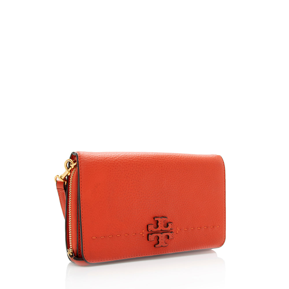 Tory Burch Leather Whipstitch Wallet on Chain (SHF-18428)