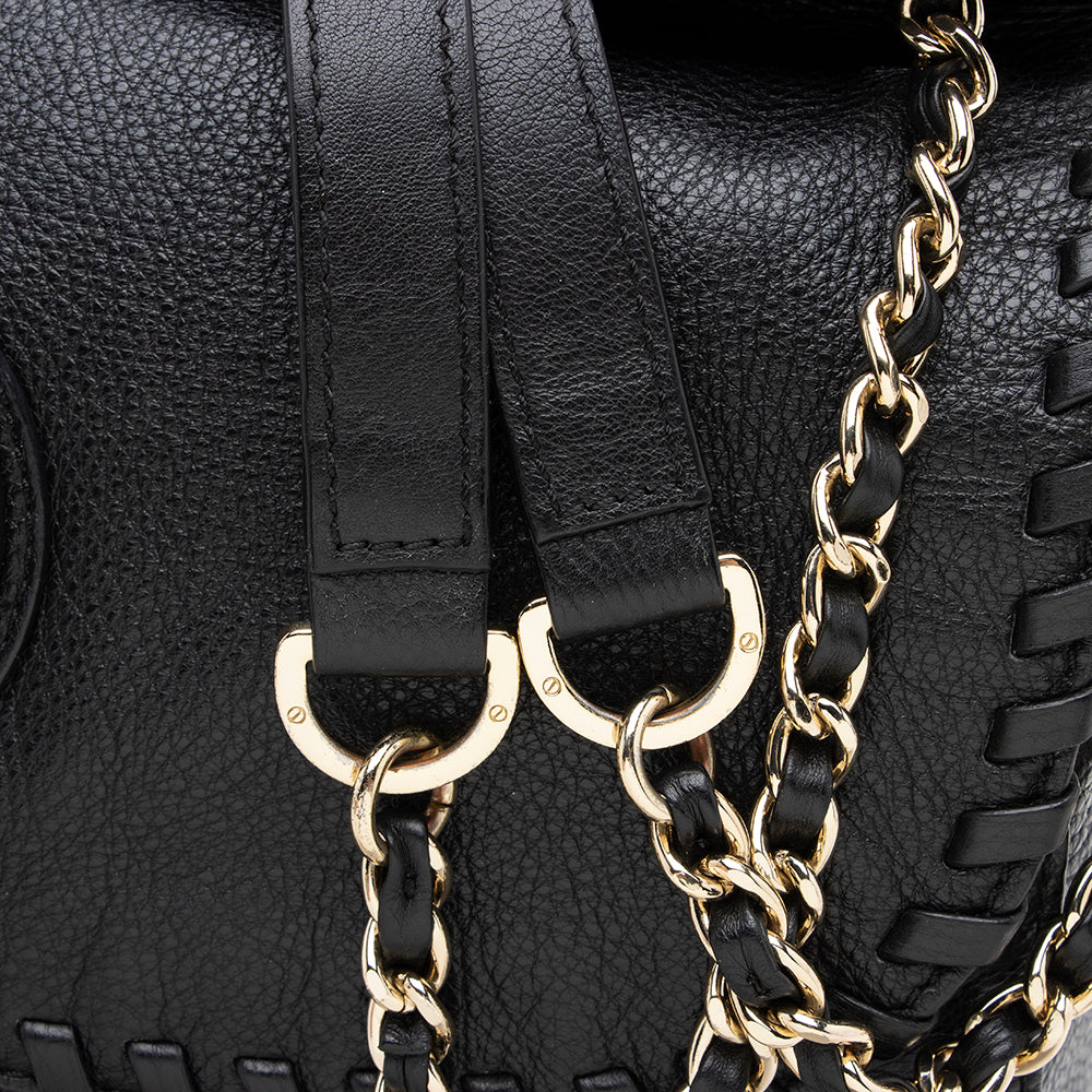 Tory Burch Leather Marion Saddle Bag (SHF-15173)