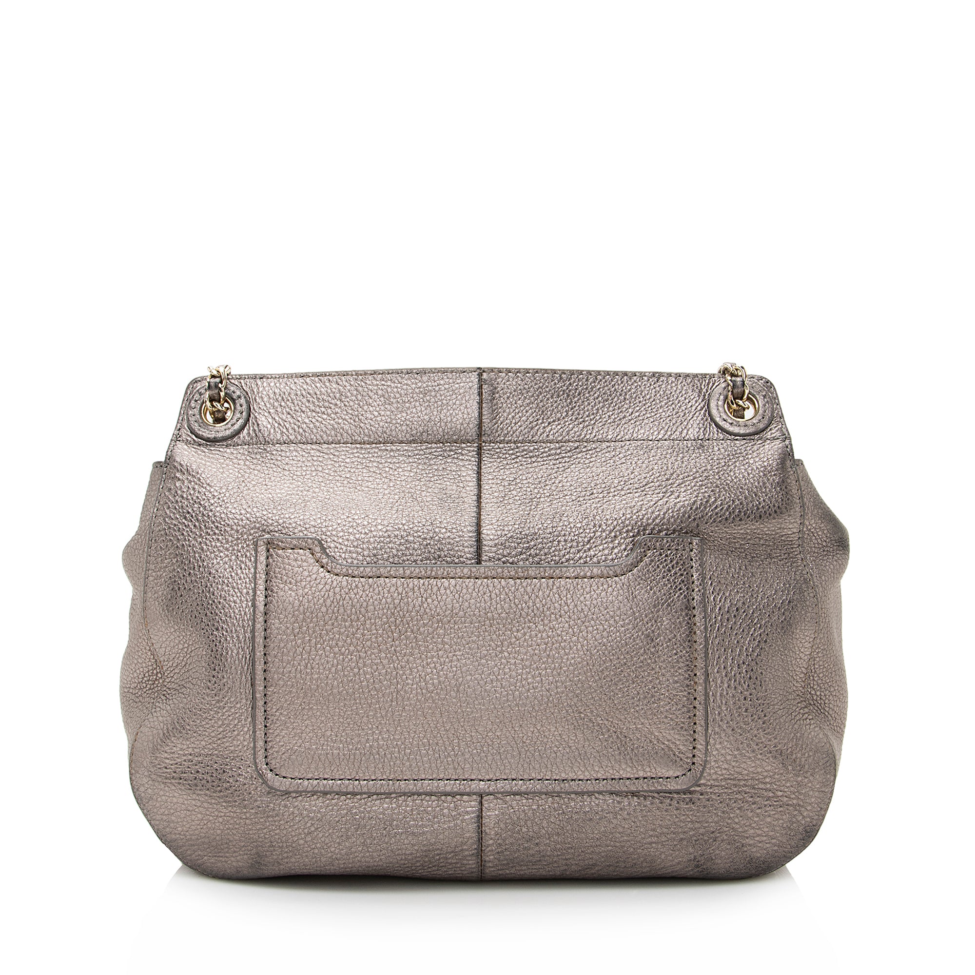 Tory Burch Metallic Leather Marion Saddle Bag (SHF-22337)