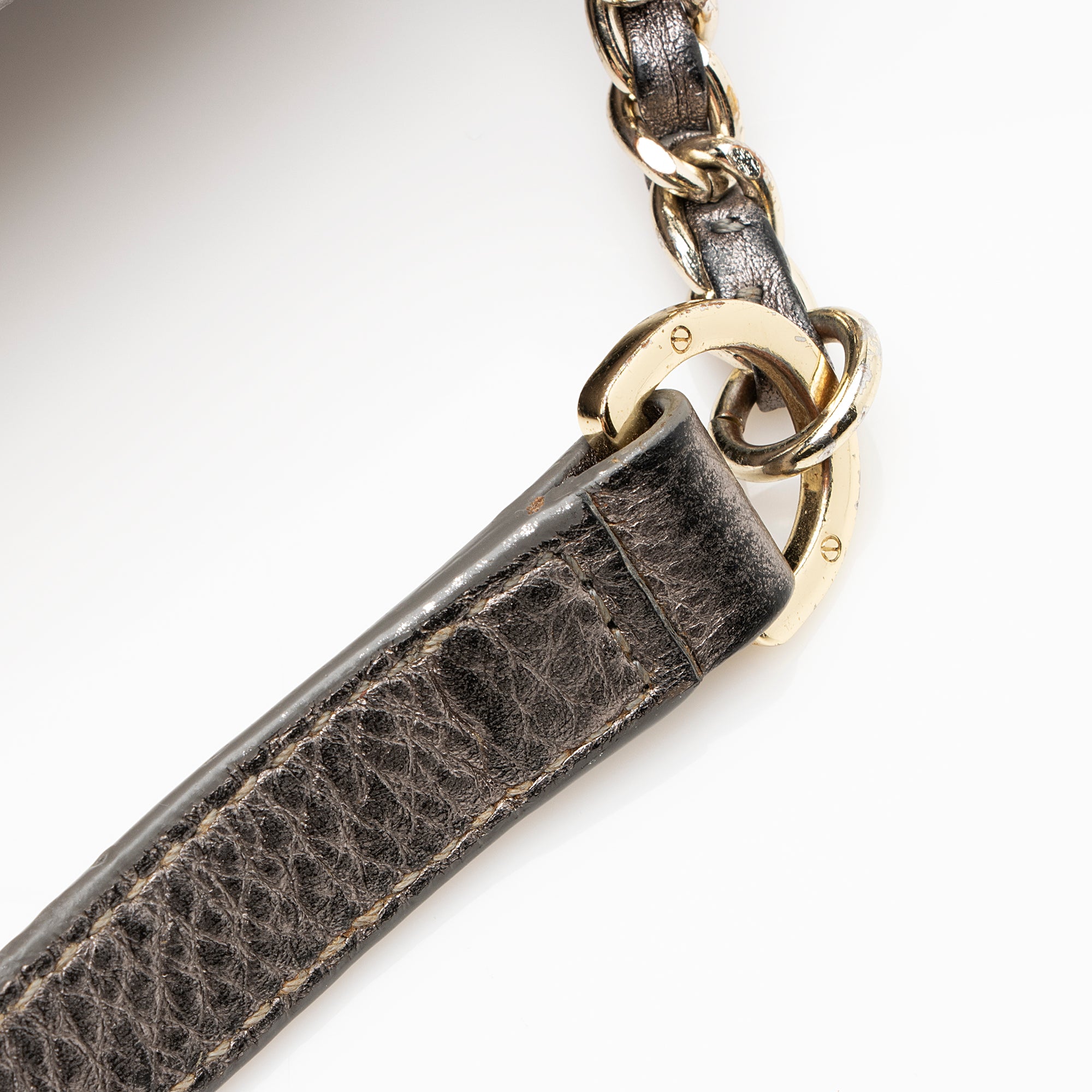 Tory Burch Metallic Leather Marion Saddle Bag (SHF-22337)