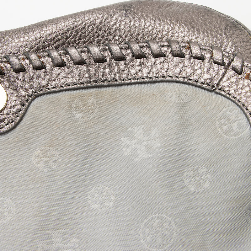Tory Burch Metallic Leather Marion Saddle Bag (SHF-22337)