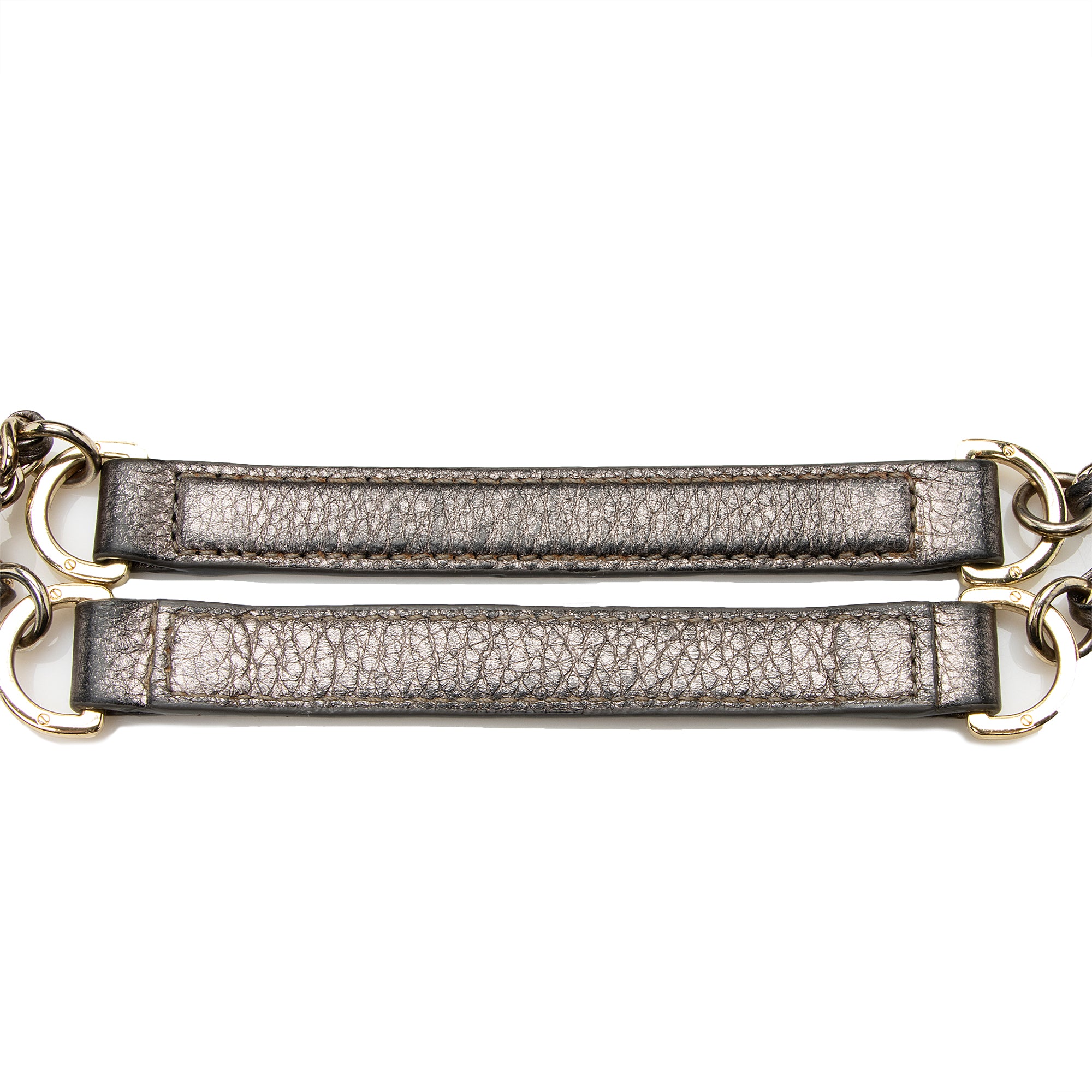 Tory Burch Metallic Leather Marion Saddle Bag (SHF-22337)