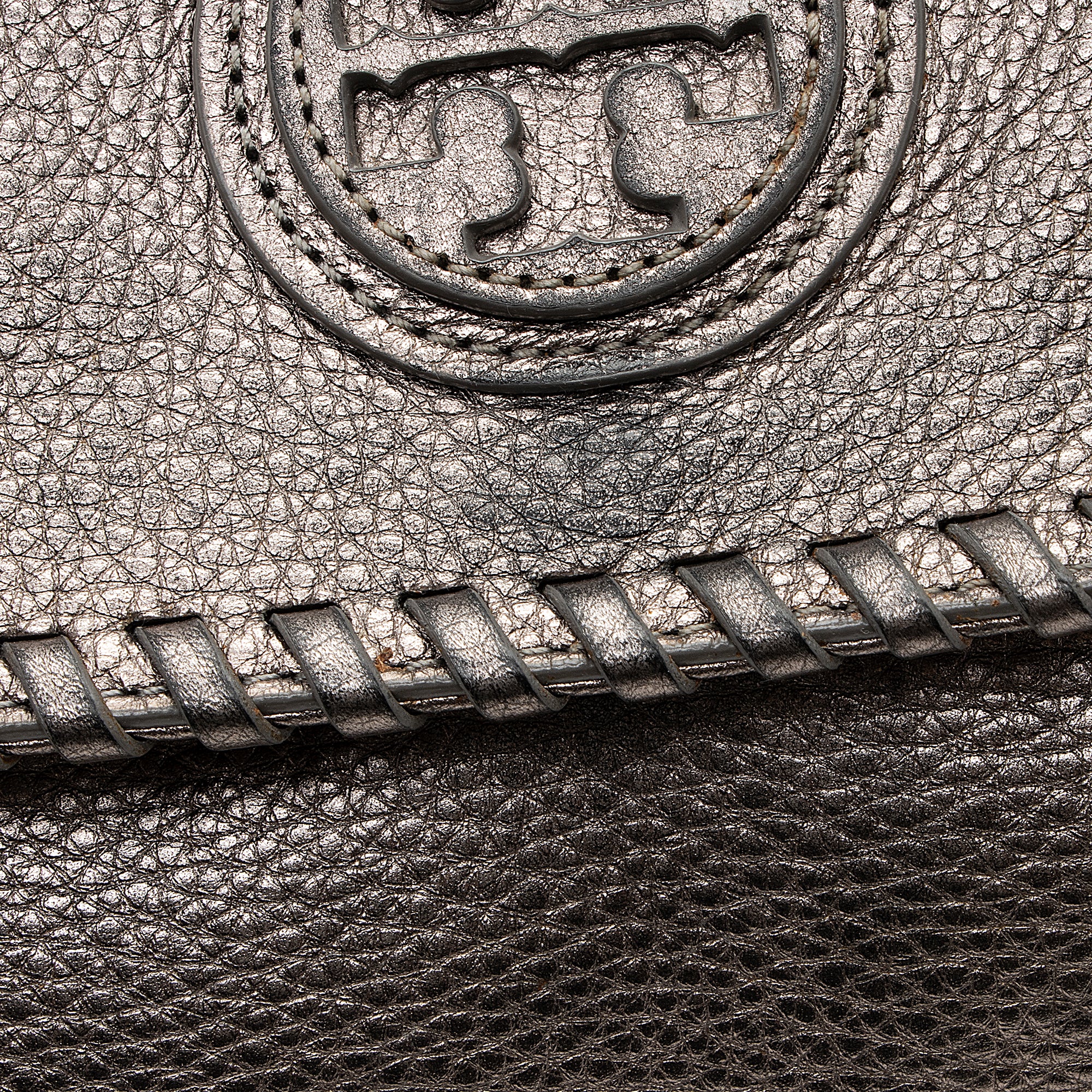 Tory Burch Metallic Leather Marion Saddle Bag (SHF-22337)