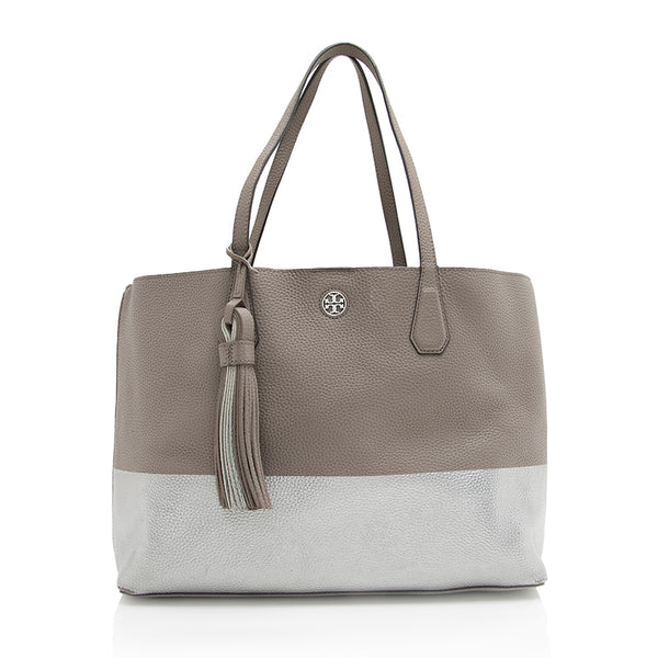 Tory Burch Metallic Leather Perry Tote - FINAL SALE (SHF-18808)