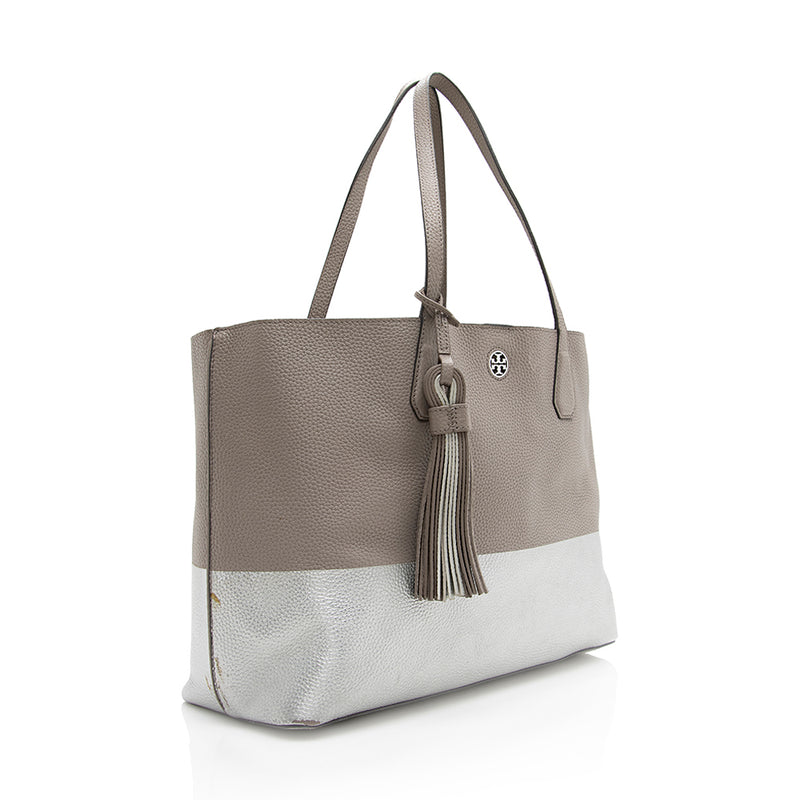 Tory Burch Metallic Leather Perry Tote - FINAL SALE (SHF-18808)