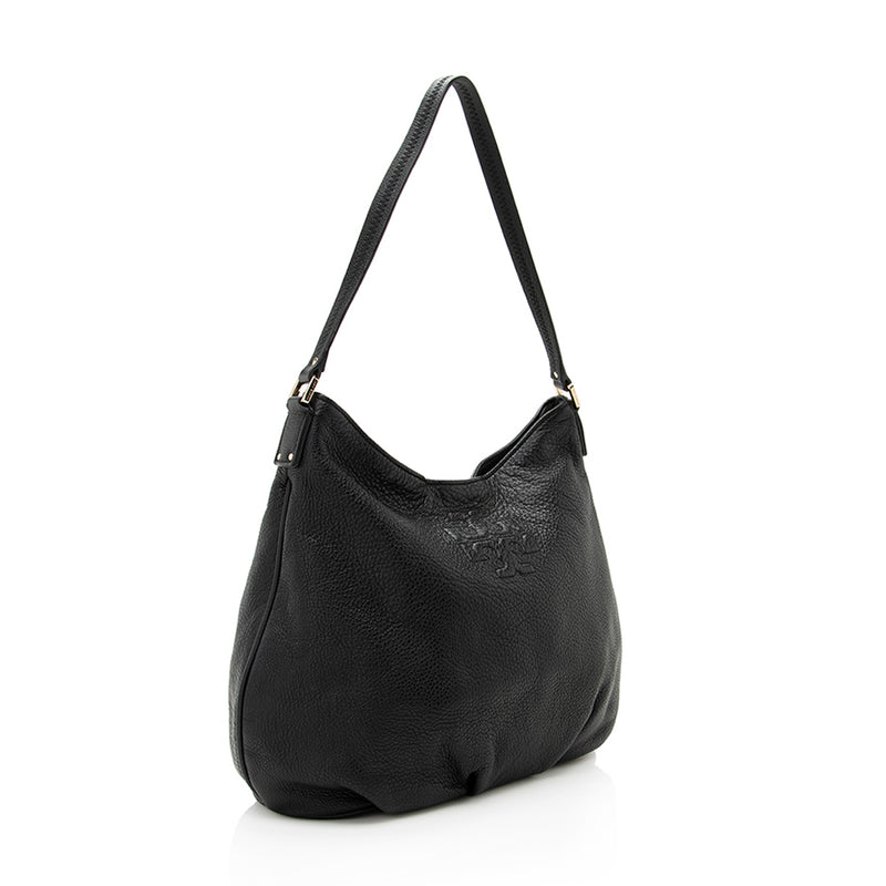 Tory Burch Pebbled Leather Stacked T Hobo (SHF-19450)