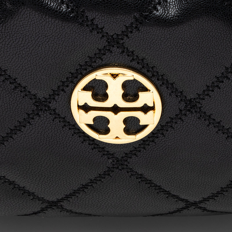 Tory Burch Quilted Leather Fleming Bucket Bag (SHF-18924)