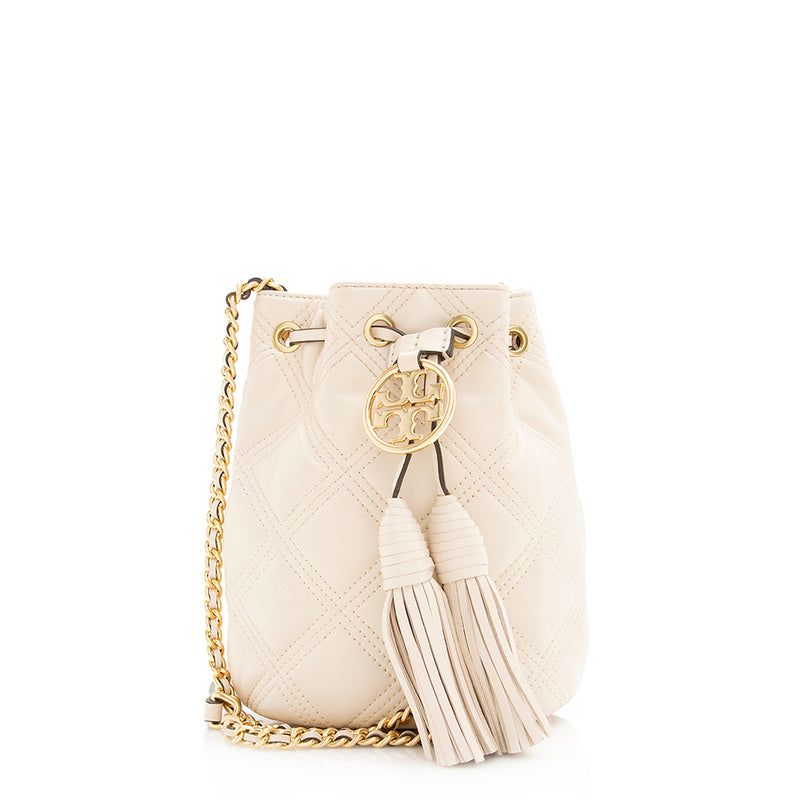Tory Burch Quilted Leather Fleming Soft Mini Bucket Bag - FINAL SALE ( –  LuxeDH