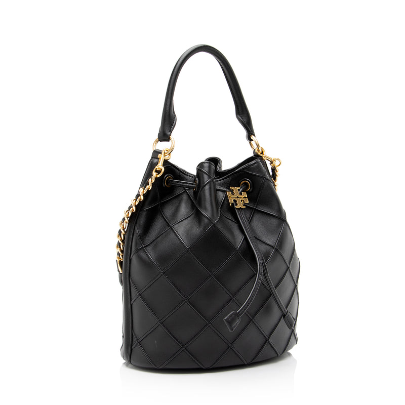 Tory Burch Quilted Leather Fleming Soft Large Bucket Bag (SHF-23724)