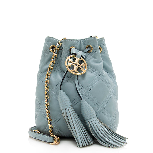 Tory Burch Quilted Leather Fleming Soft Mini Bucket Bag - FINAL SALE (SHF-19722)