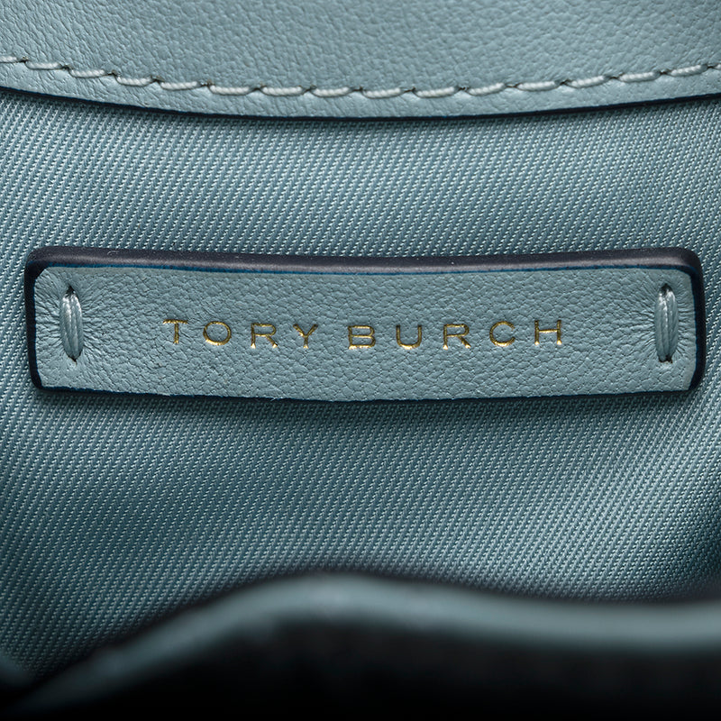 NEW Tory Burch Northern Blue Fleming Soft Mini Bucket Bag $428