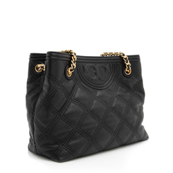 Tory Burch - Fleming Small Quilted-leather Shoulder Bag - Womens - Black