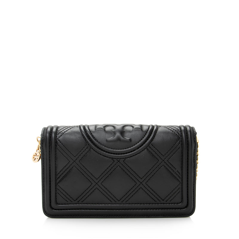 Tory Burch Quilted Leather Fleming Soft Wallet on Chain Bag (SHF-22622)