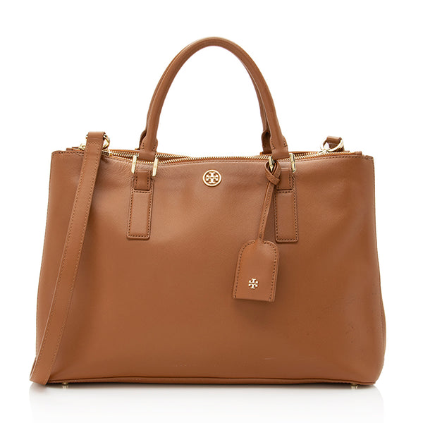 Tory Burch Saffiano Leather Robinson Double Zip Large Tote (SHF-19760)
