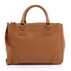 21 *P $398 Tory Burch Robinson Rosegold Double Zip Small Tote