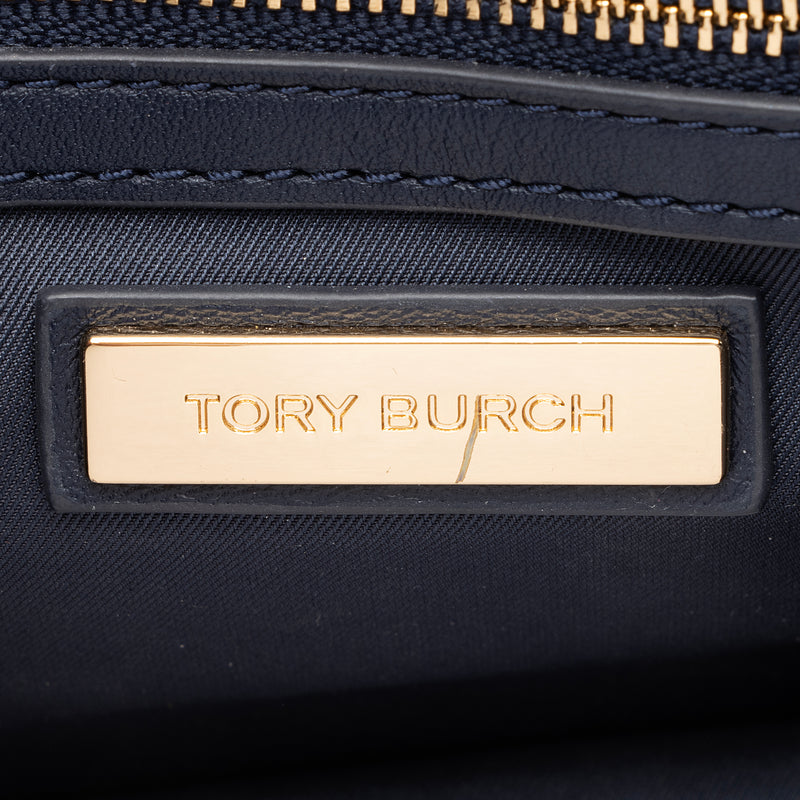Tory Burch Suede Embroidered Floral Parker Convertible Shoulder Bag (SHF-23917)