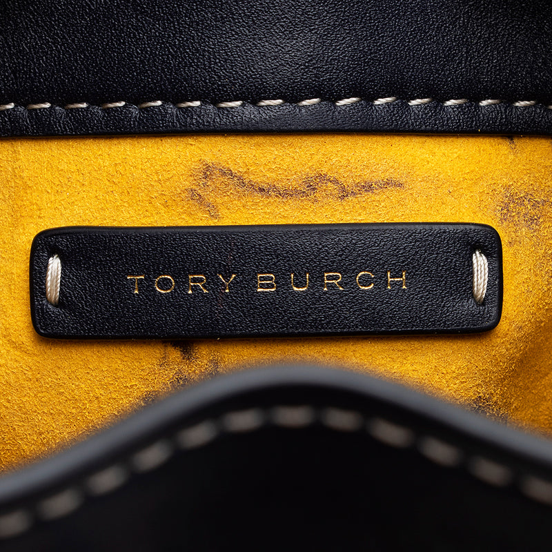 Tory Burch T Monogram Jacquard Mini Bucket Bag in Blue