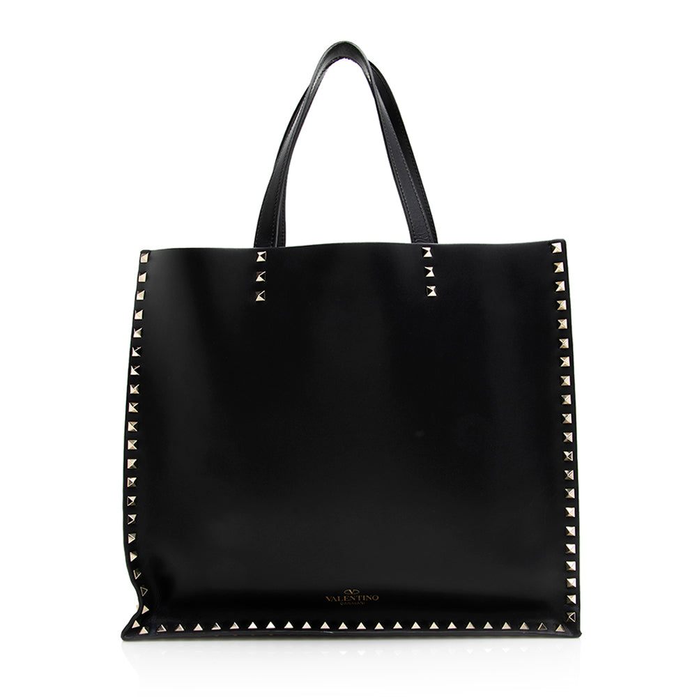 Valentino Calf Leather Rockstud VLTN Convertible Tote - FINAL SALE (SHF-20471)