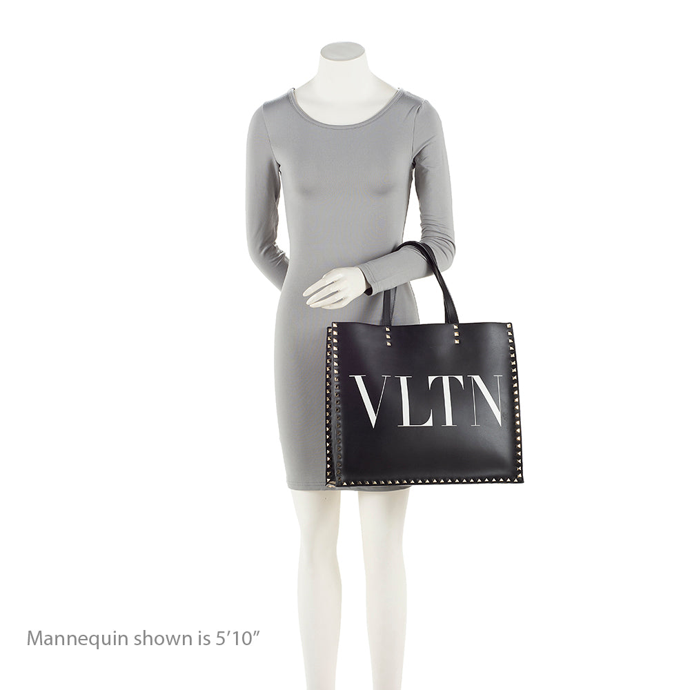 Valentino Calf Leather Rockstud VLTN Convertible Tote - FINAL SALE (SHF-20471)