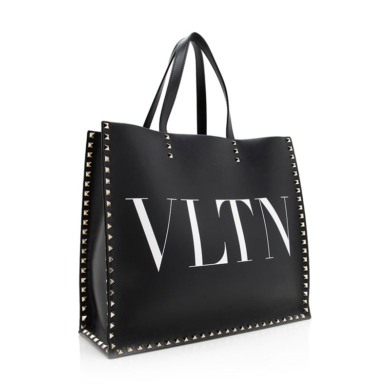 Valentino Calf Leather VLTN Convertible Tote - FINAL SALE (SH – LuxeDH