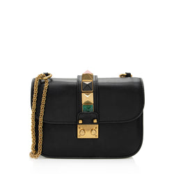 Valentino Calfskin Glam Lock Small Shoulder Bag - FINAL SALE (SHF-19505)