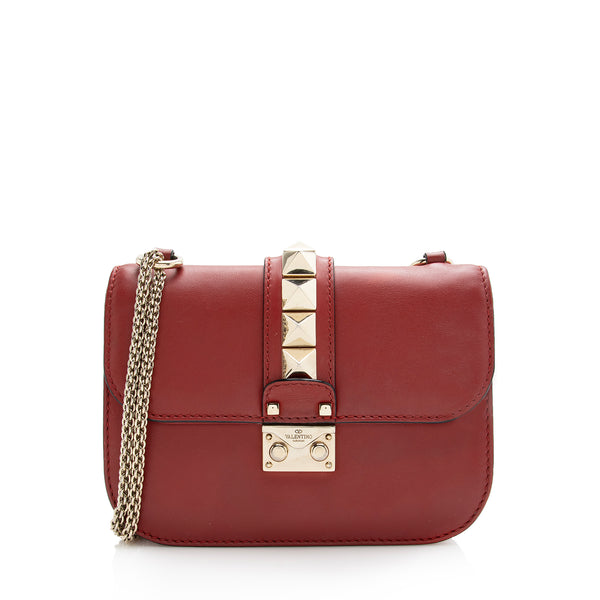 Valentino Calfskin Glam Lock Small Shoulder Bag (SHF-22684)