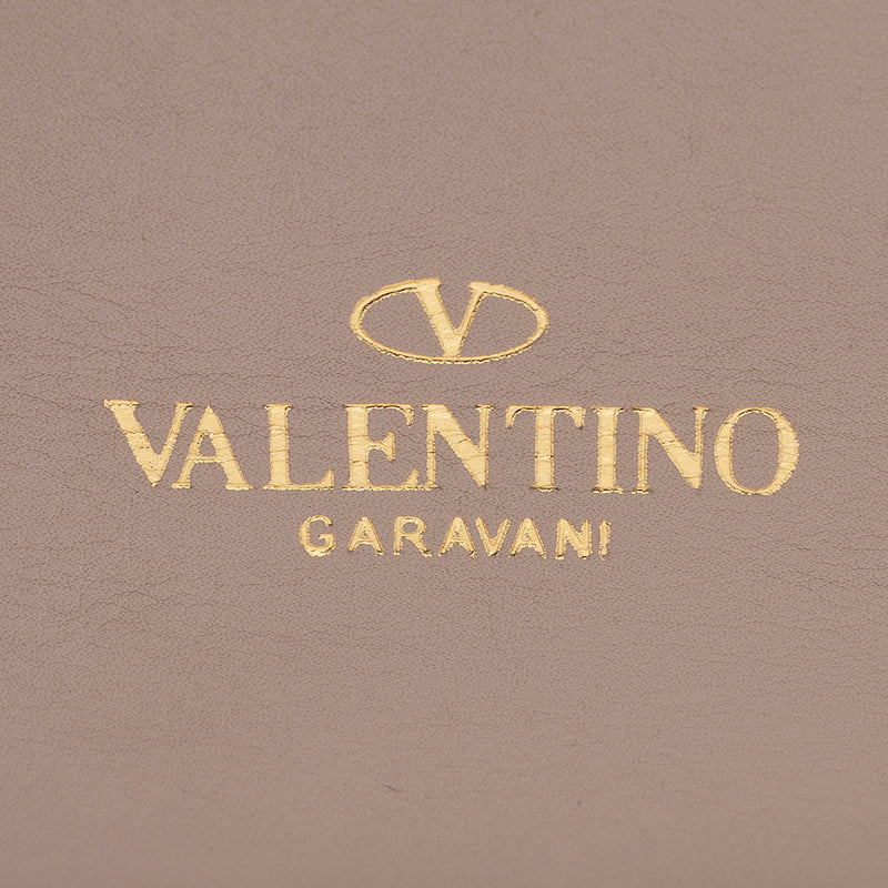 Valentino Calfskin Rockstud Double Handle Medium Tote (SHF-16009)