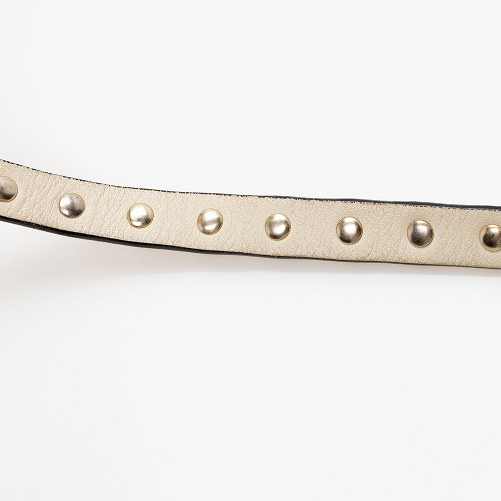 Valentino Calfskin Rockstud Double Handle Mini Tote (SHF-15923)