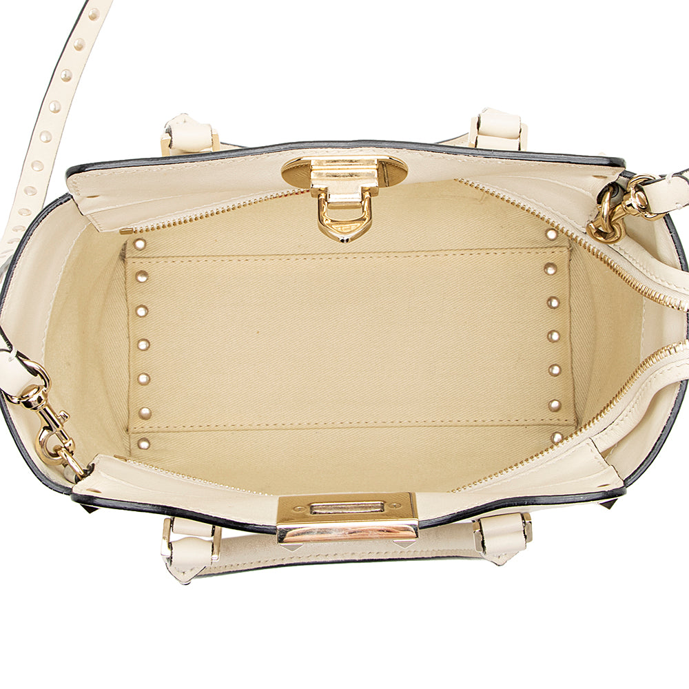 Valentino Calfskin Rockstud Double Handle Mini Tote (SHF-15923)