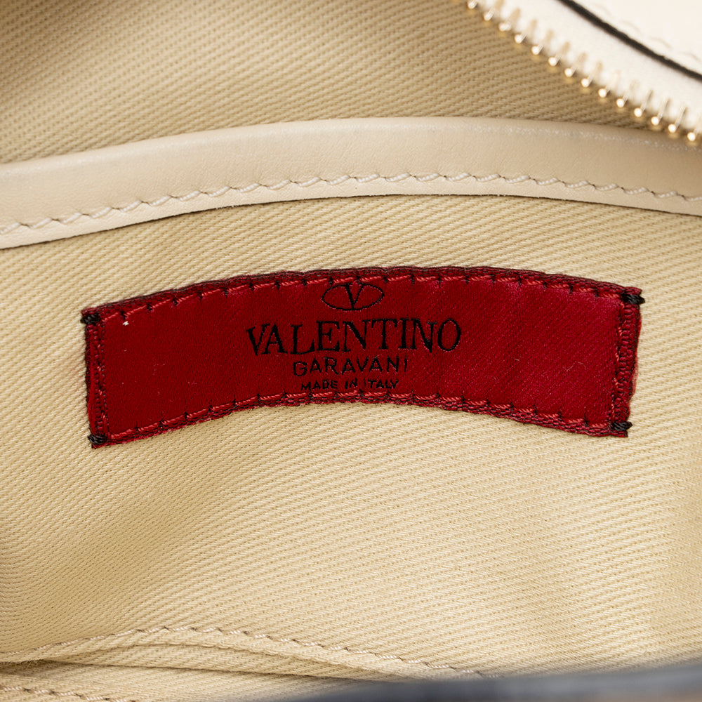 Valentino Calfskin Rockstud Double Handle Mini Tote (SHF-15923)