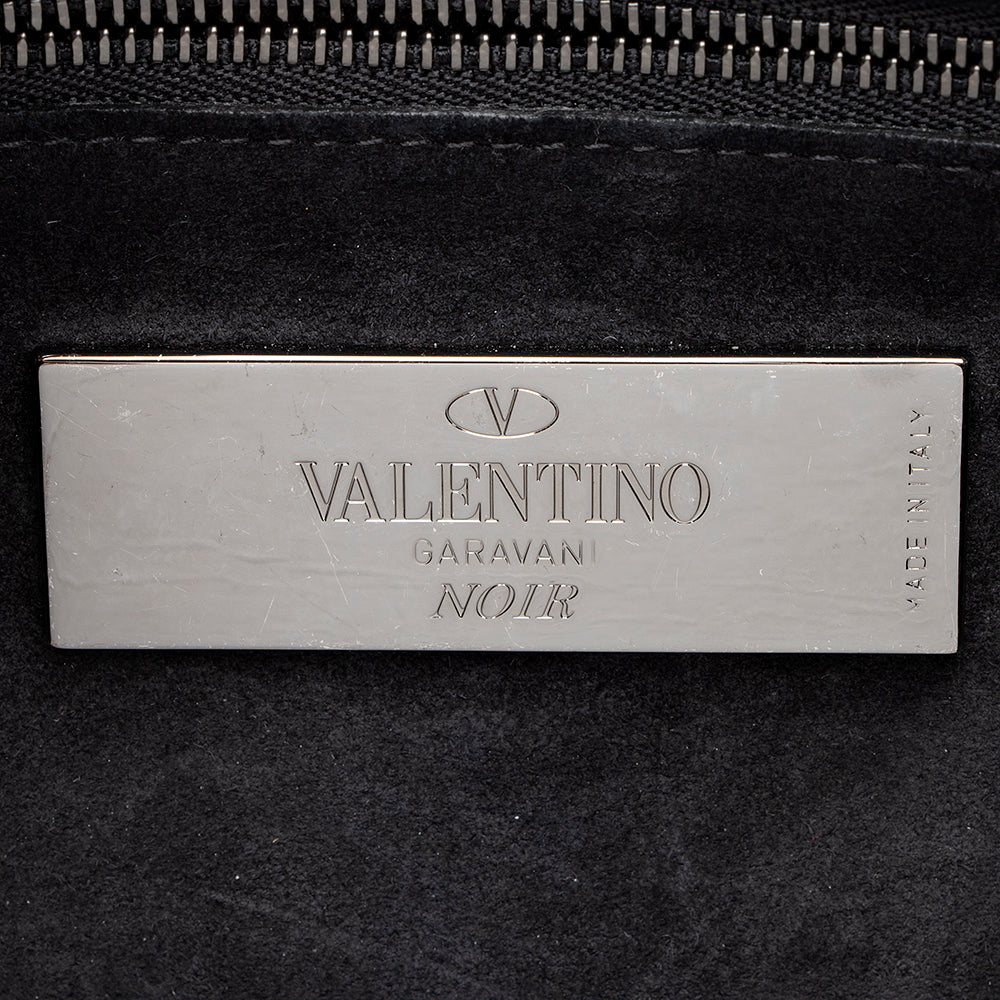 Valentino Calfskin Rolling Rockstud Guitar-Strap Shoulder Bag (SHF-19351)
