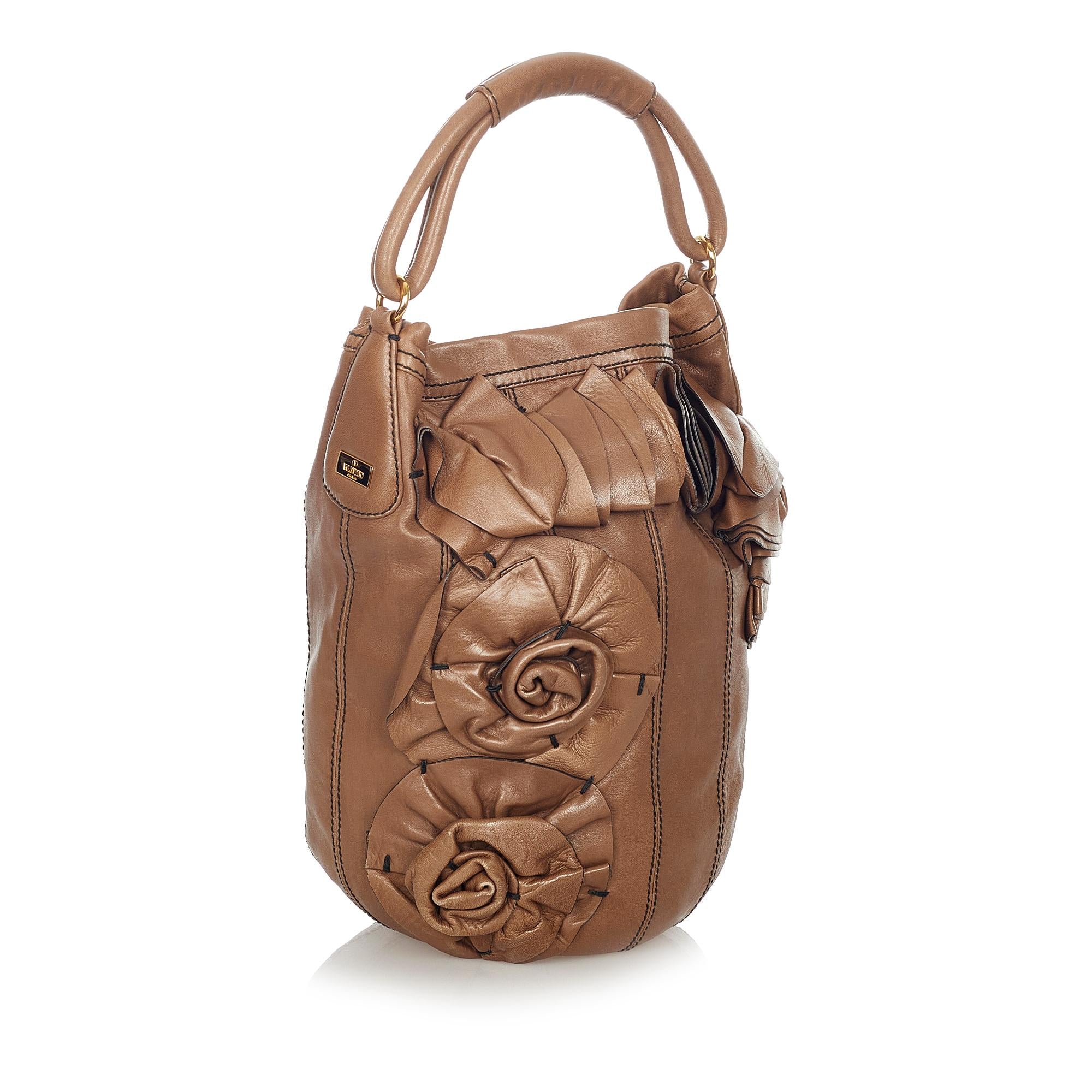 Valentino Floral Leather Bucket Bag (SHG-37240)