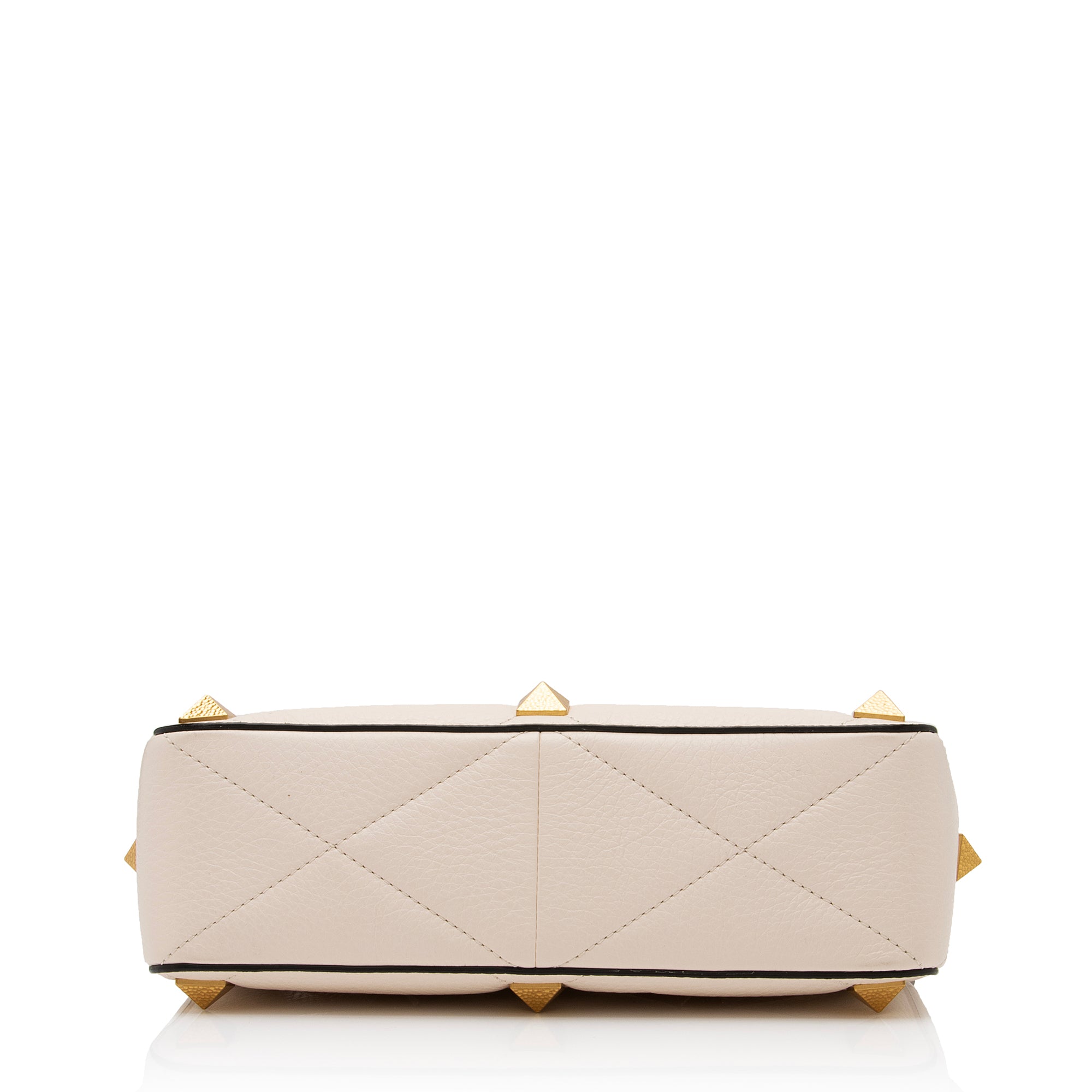 Valentino Grained Calfskin Hammered Roman Stud Large Shoulder Bag (SHF-23647)