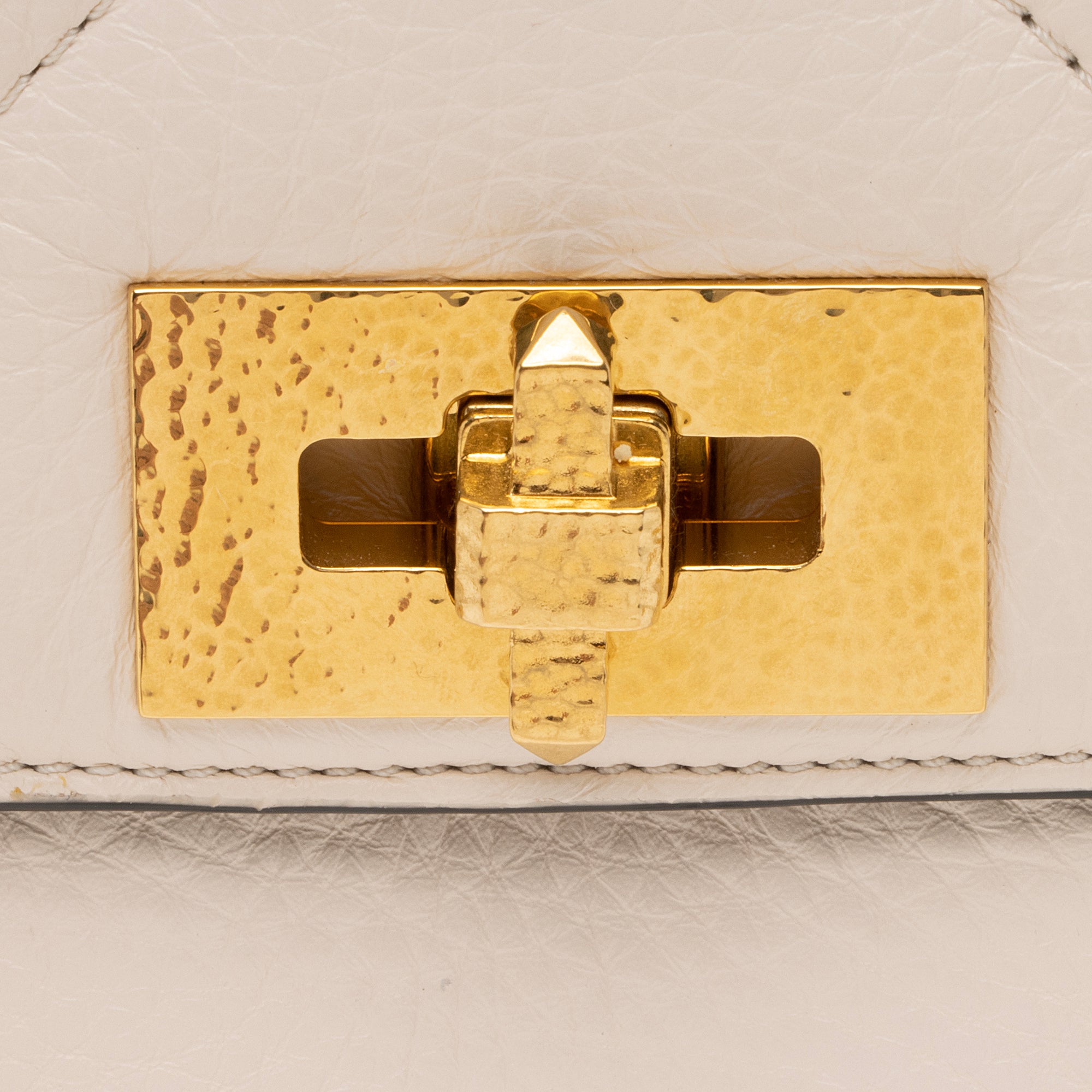 Valentino Grained Calfskin Hammered Roman Stud Large Shoulder Bag (SHF-23647)