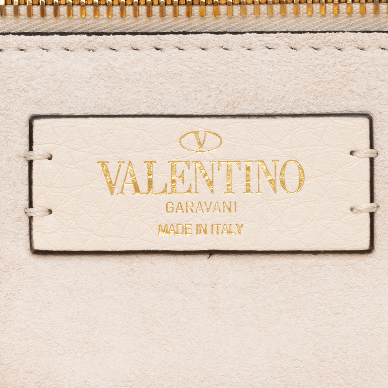 Valentino Grained Calfskin Hammered Roman Stud Large Shoulder Bag (SHF-23647)