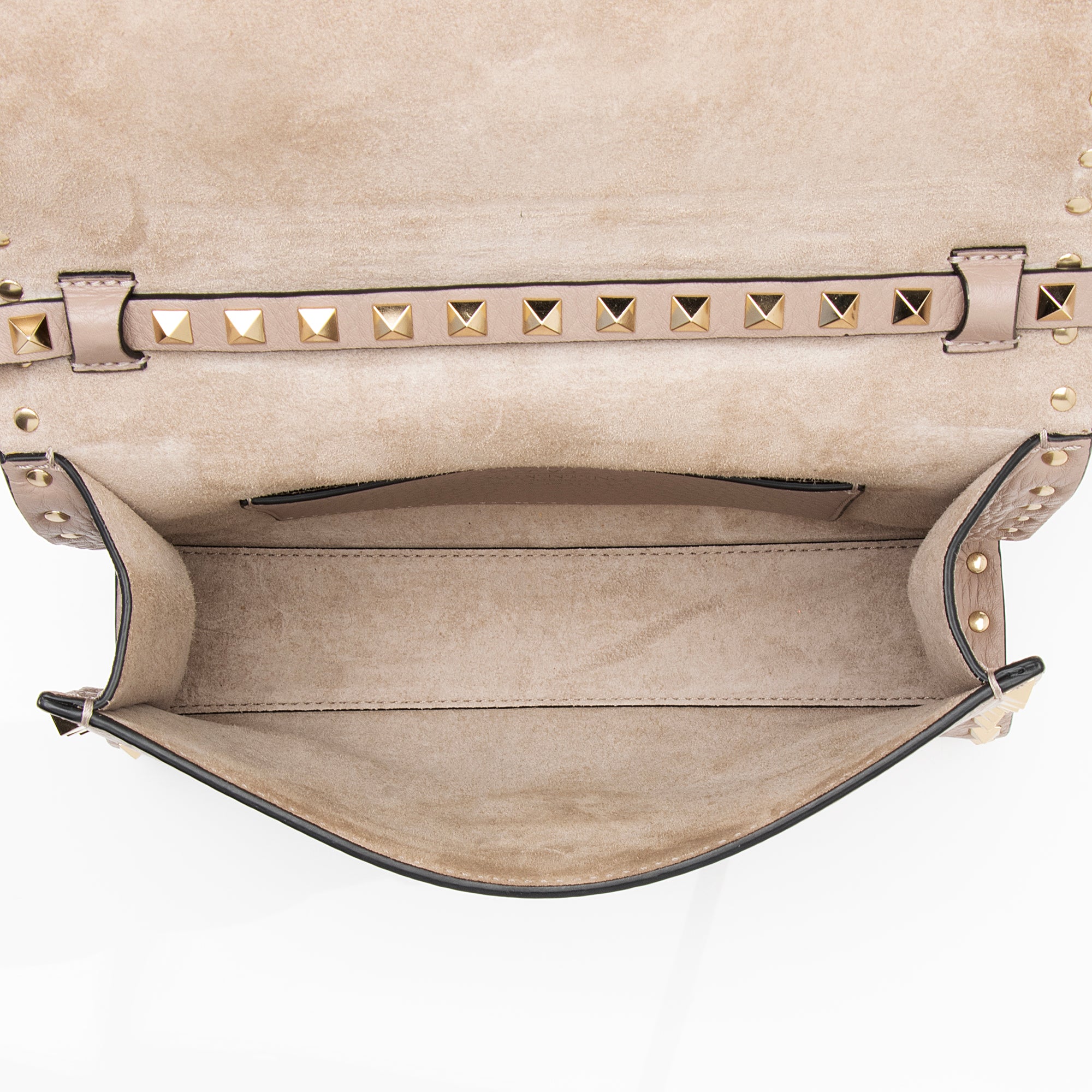 Valentino Grainy Calfskin Rockstud Flap Small Crossbody Bag (SHF-23894)