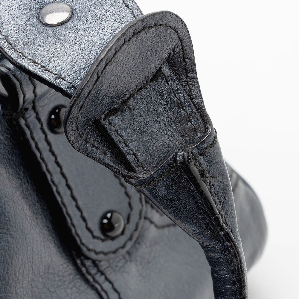 Valentino Metallic Leather Catch Satchel (SHF-20681)