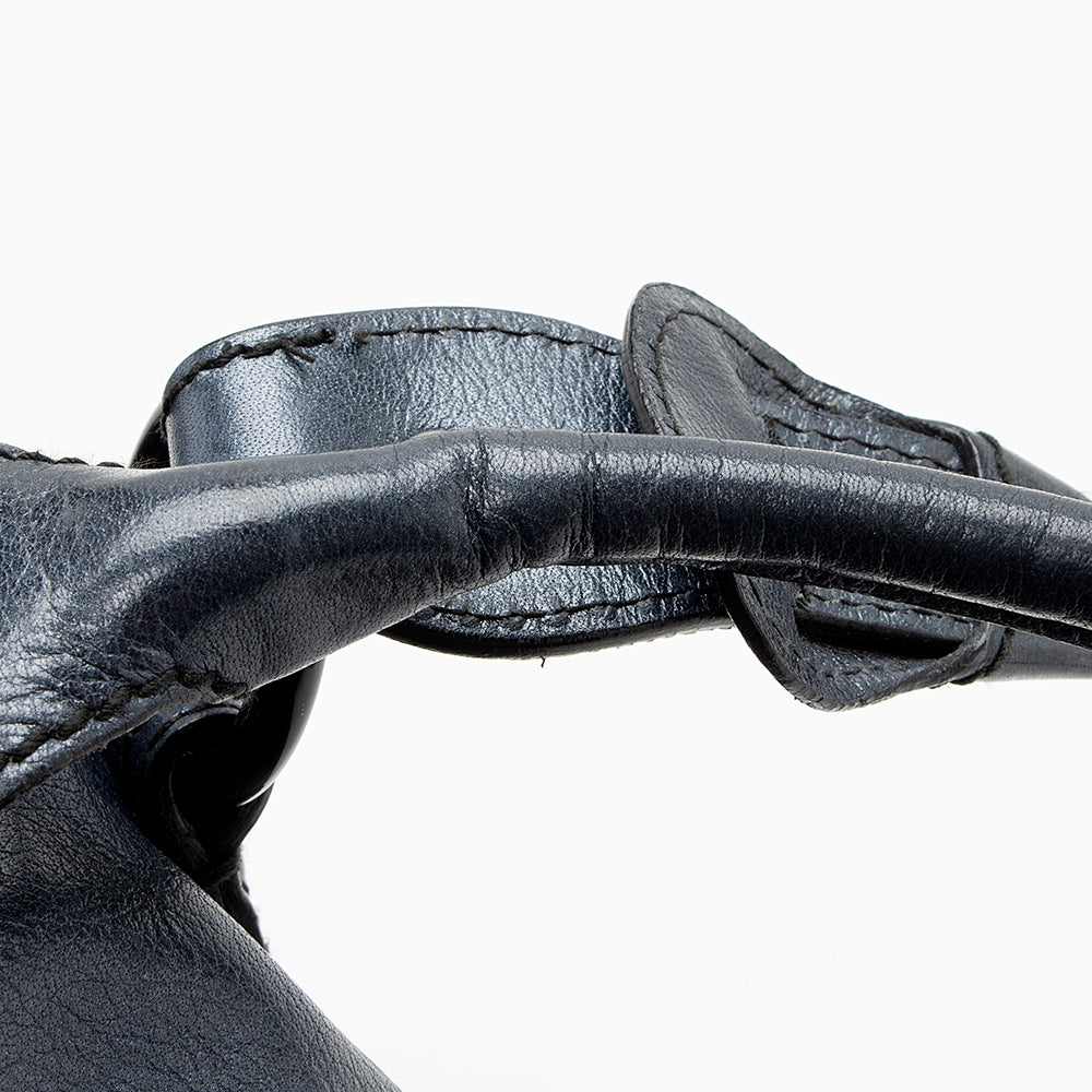 Valentino Metallic Leather Catch Satchel (SHF-20681)