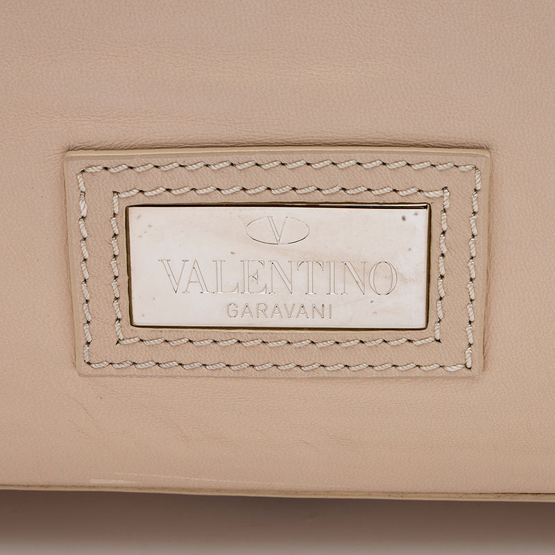 Valentino Leather Petale Rose Frame Satchel (SHF-18479)
