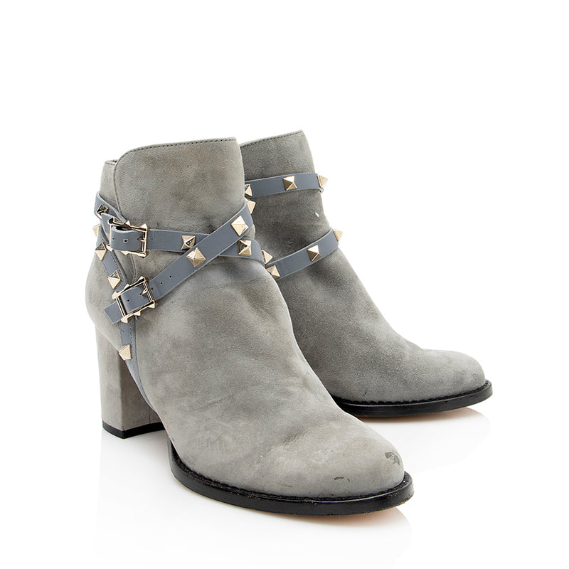 Valentino Leather Rockstud Booties - Size 6 / 36 (SHF-20676)