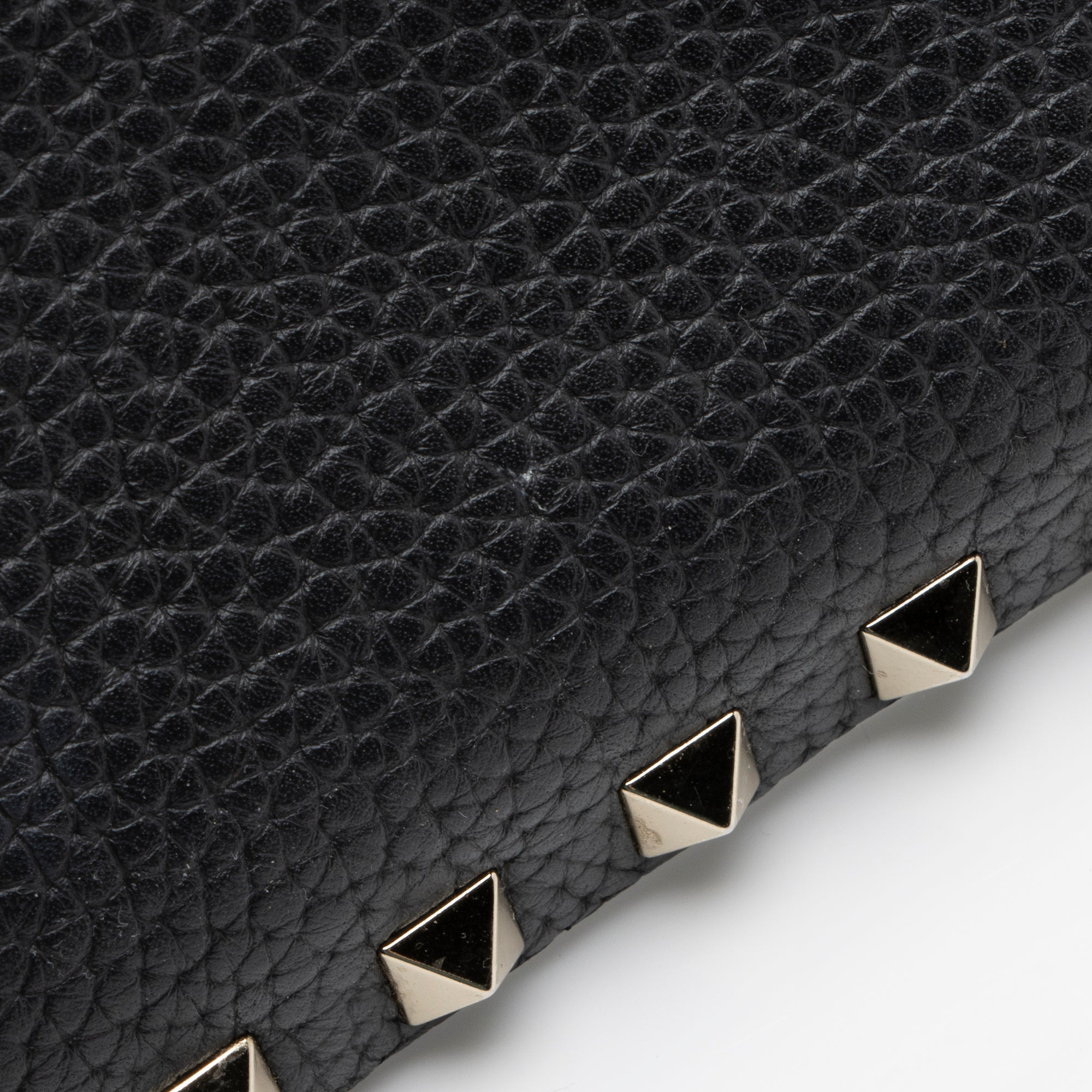 Valentino Leather Rockstud Envelope Flap Clutch (SHF-23667)