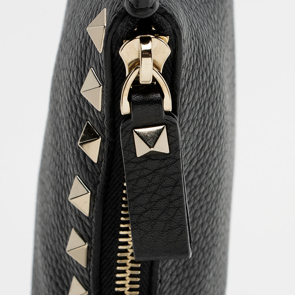 Valentino Leather Rockstud Large Flat Clutch (SHF-21847)