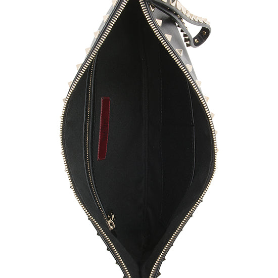 Valentino Leather Rockstud Large Clutch (SHF-pOfjIM)