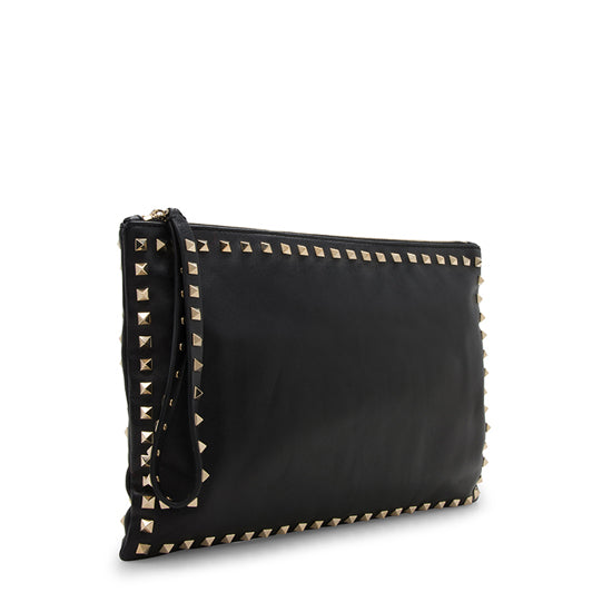 Valentino Leather Rockstud Large Clutch (SHF-pOfjIM)