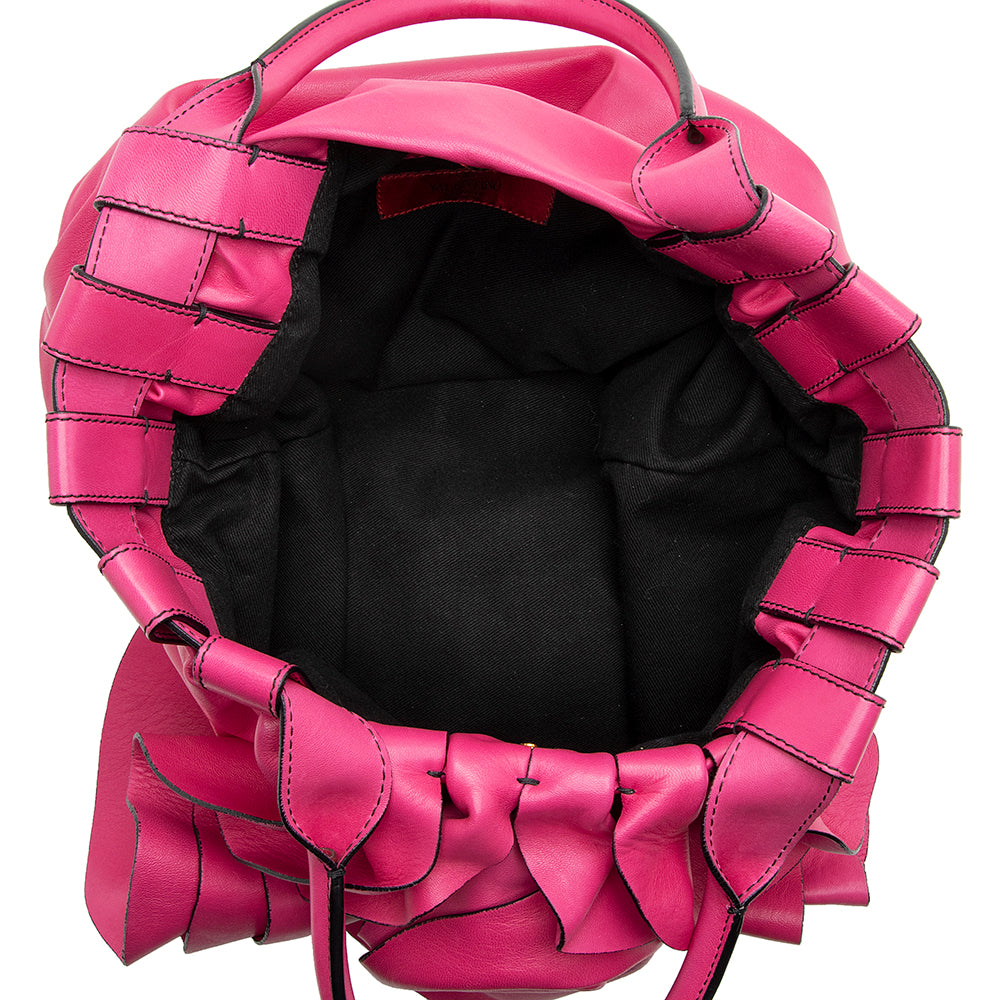 Valentino Leather Rose Vertigo Shopper Tote (SHF-21662)