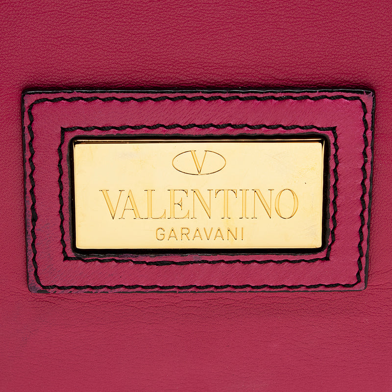Valentino Leather Rose Vertigo Shopper Tote (SHF-21662)
