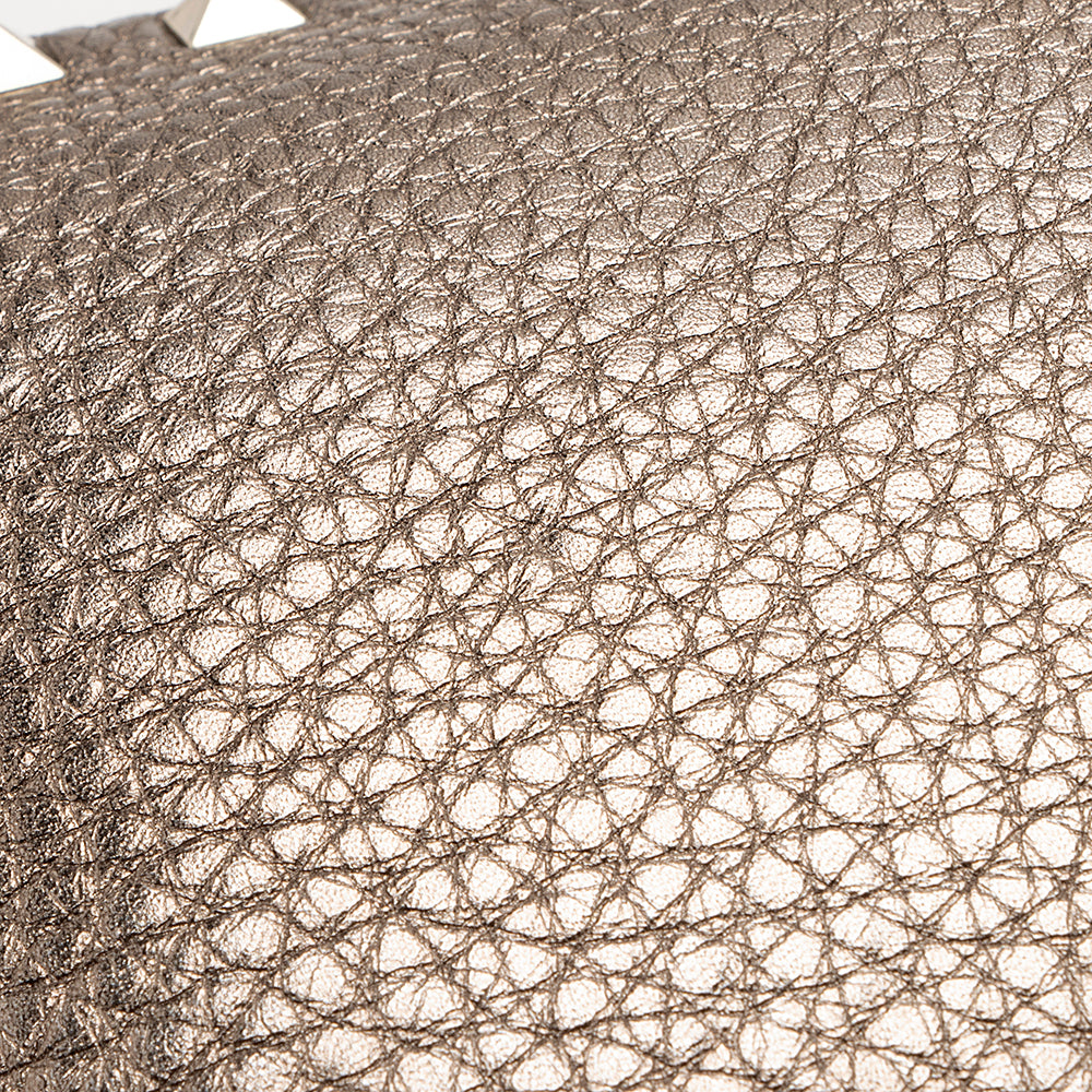 Valentino Metallic Calfskin Rockstud Messenger Bag (SHF-21791)