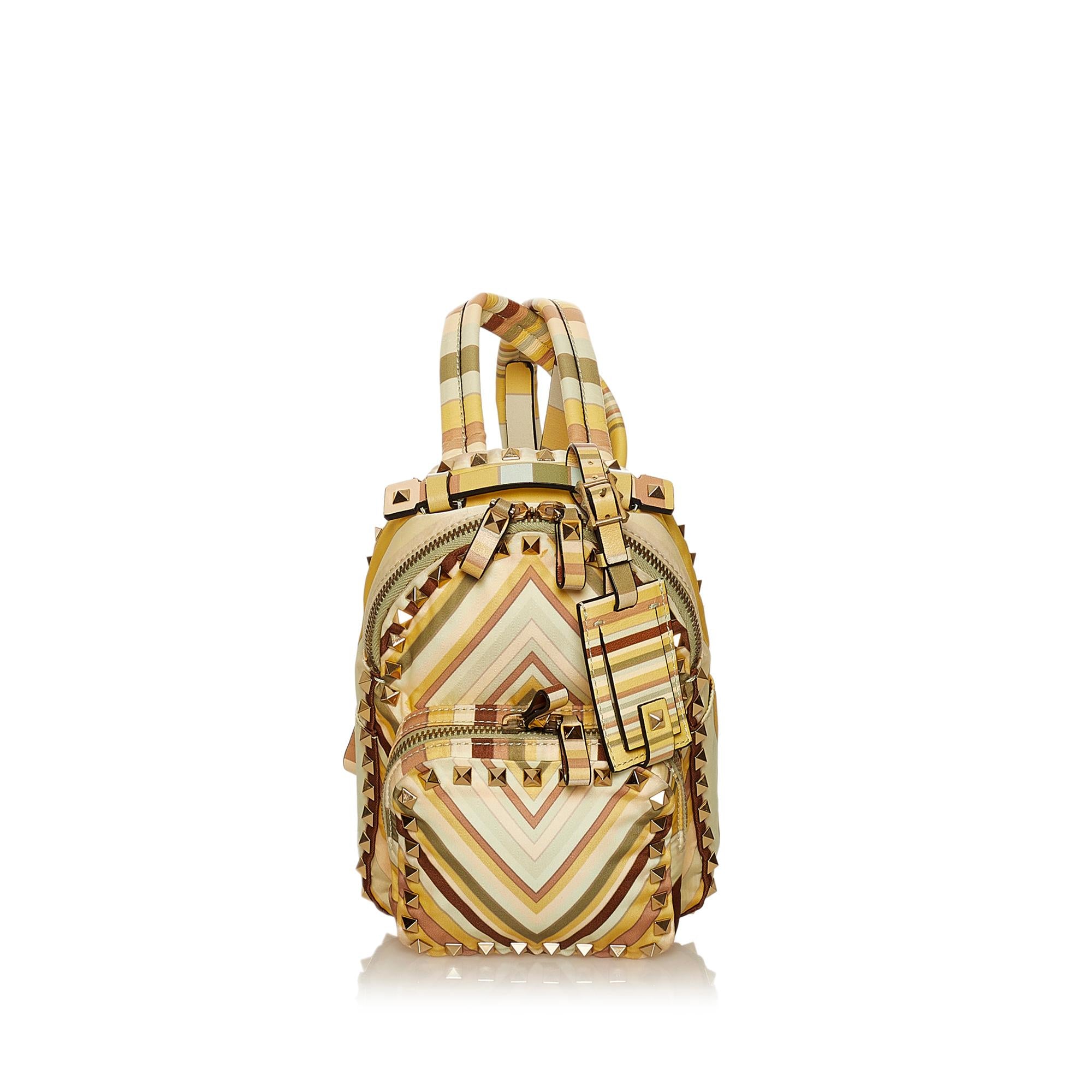 Valentino Mini Native Couture 1975 Rockstud Nylon Backpack (SHG-29549)